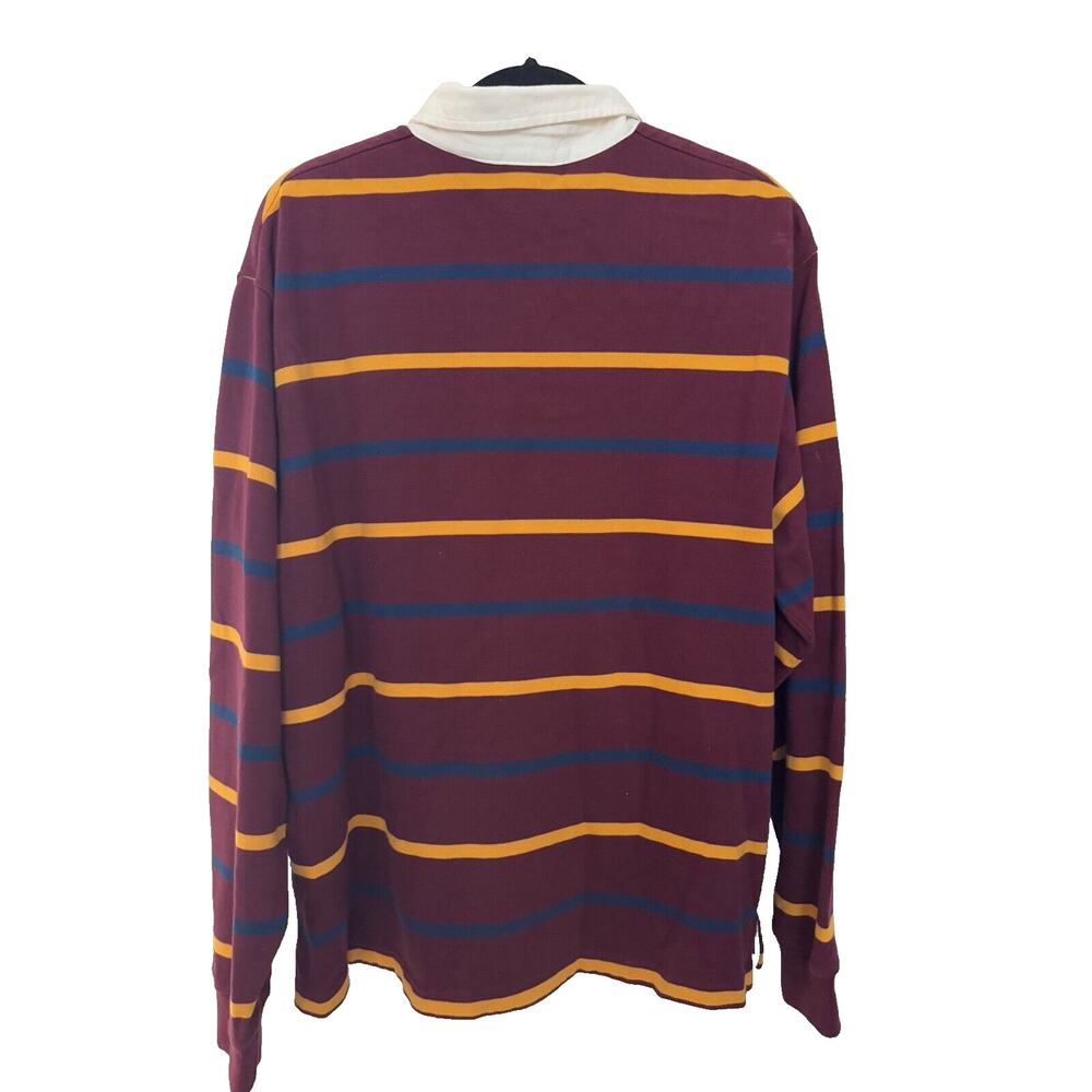 Vintage Walt Disney World Long Sleeve Polo Rugby Style Shirt Men's Large Maroon - Picture 7 of 7